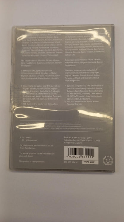 Original AUDI 2021 MMI 3g High HNAV Navigation Karte SD 8R0060884HQ