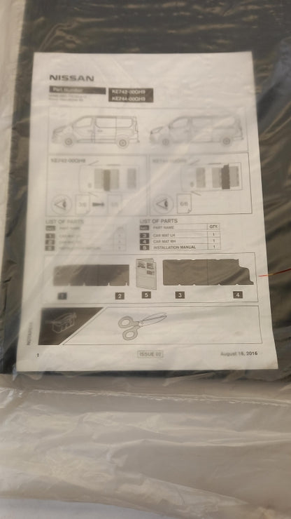 Original NISSAN NV300 Gummifußmatten 2 Reihe KE74200QH9