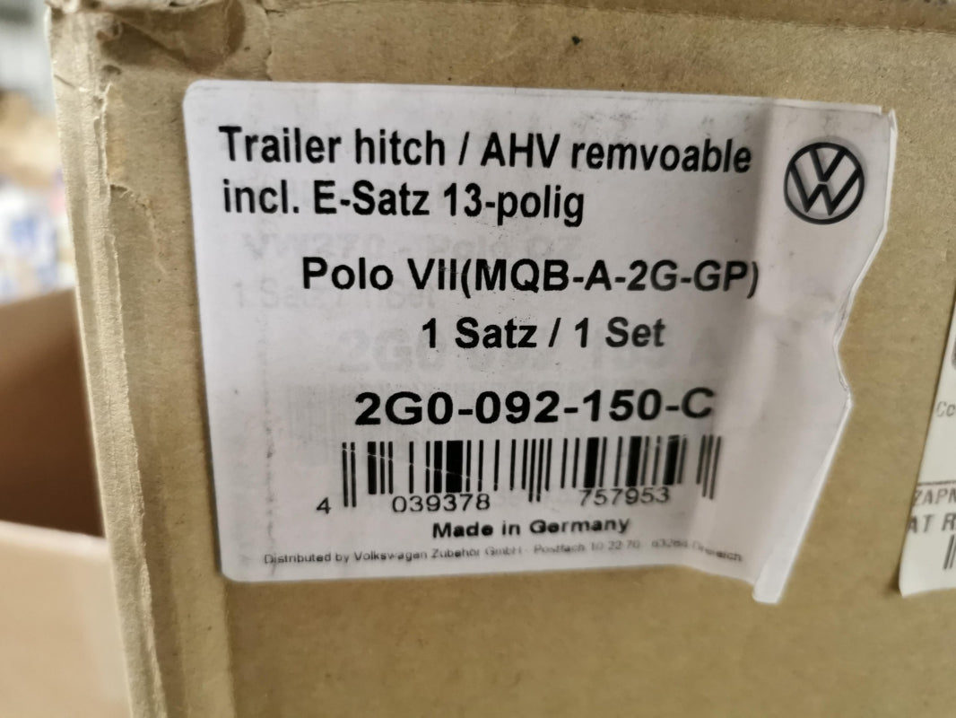 Original VW Polo GTI R-Line Life Business Anhängerkupplung 13-poligem 2G0092150C