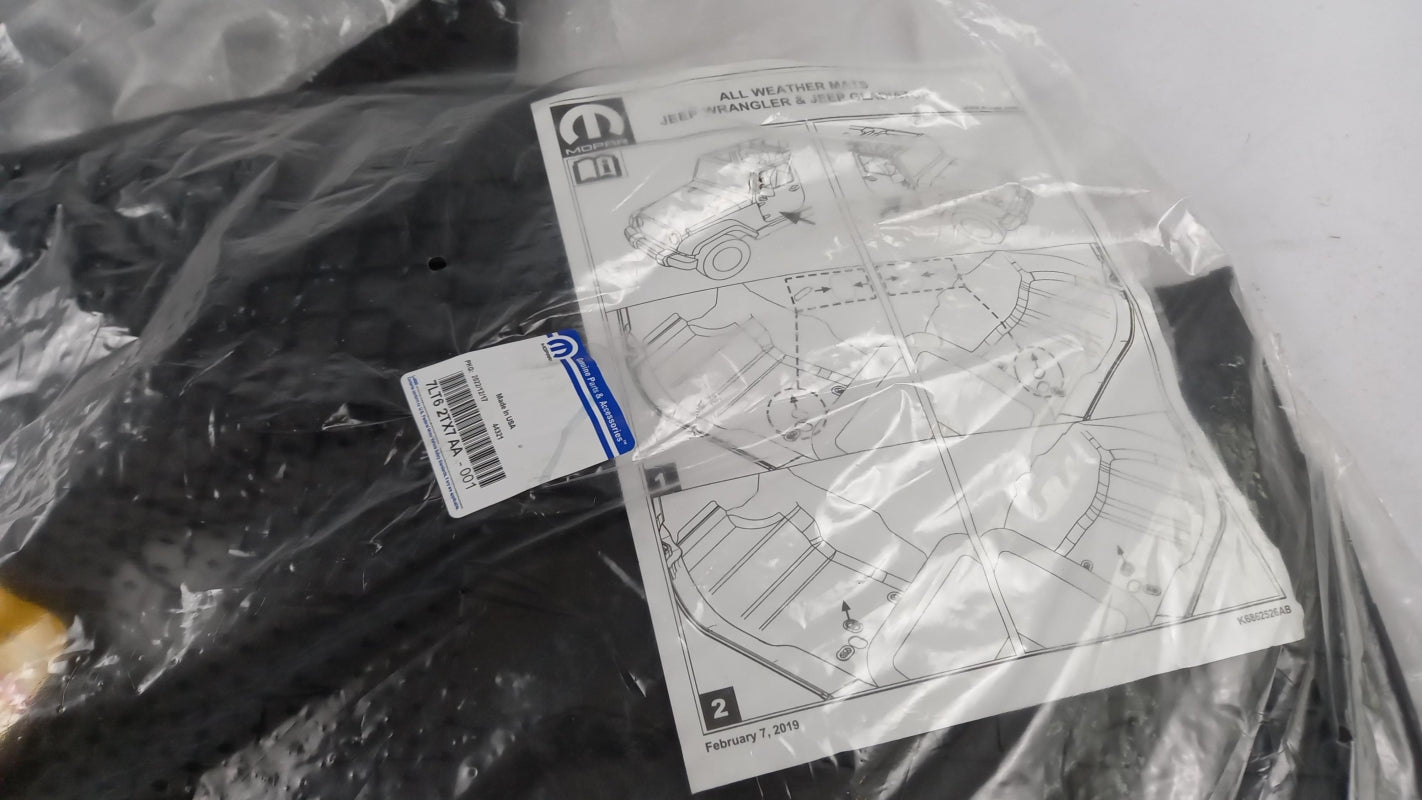 Original MOPAR für JEEP Wrangler & Gladiator Fußmattensatz Gummi K7LT62TX7AA