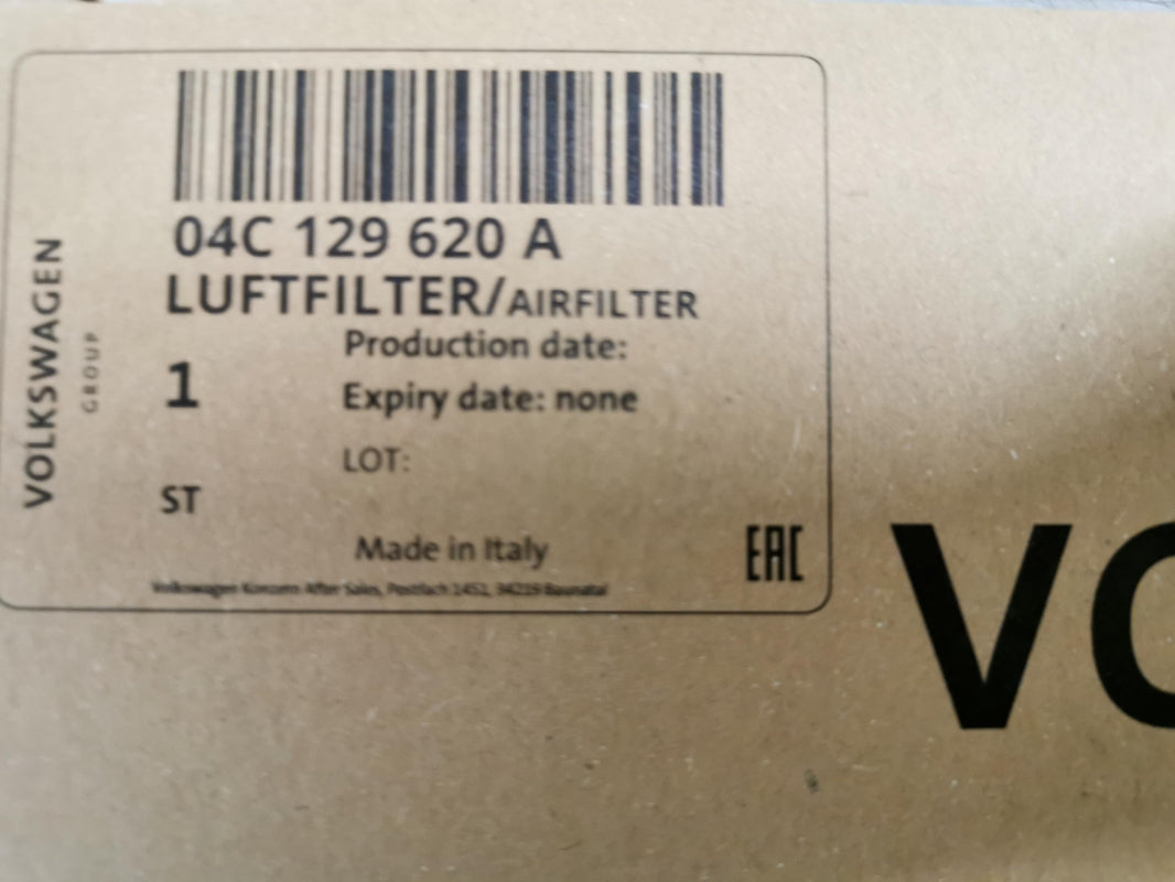 Original AUDI A1 A3 Q2 SKODA VW Golf 7 Polo UP 1.0 TSI Luftfilter 04C129620A