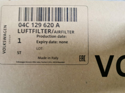 Original AUDI A1 A3 Q2 SKODA VW Golf 7 Polo UP 1.0 TSI Luftfilter 04C129620A