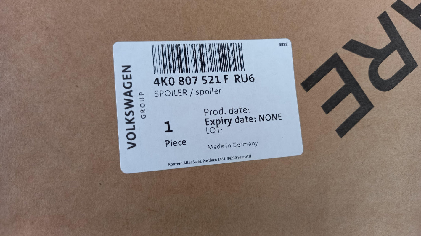 Original AUDI A6 Blende Heckstoßstange C8 Pr-Nr. 2K3 hinten unten 4K0807521FRU6