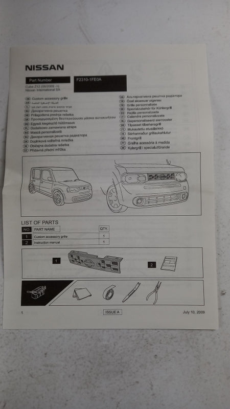 Original OE NISSAN Kühlergitter F23101FE0A