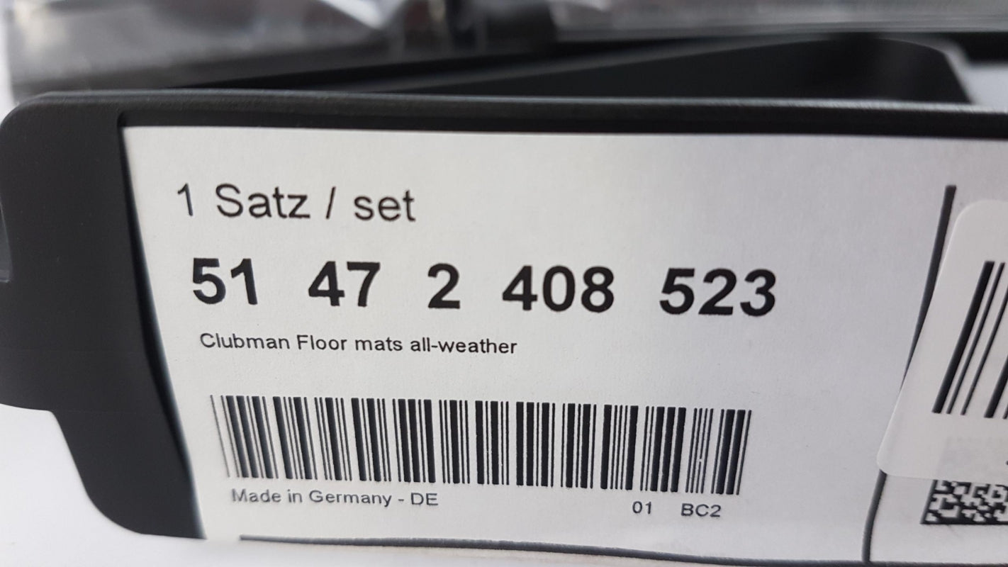 Original MINI Clubman F54 Allwetter Fußmatten Hinten 51472408523 Schwarz