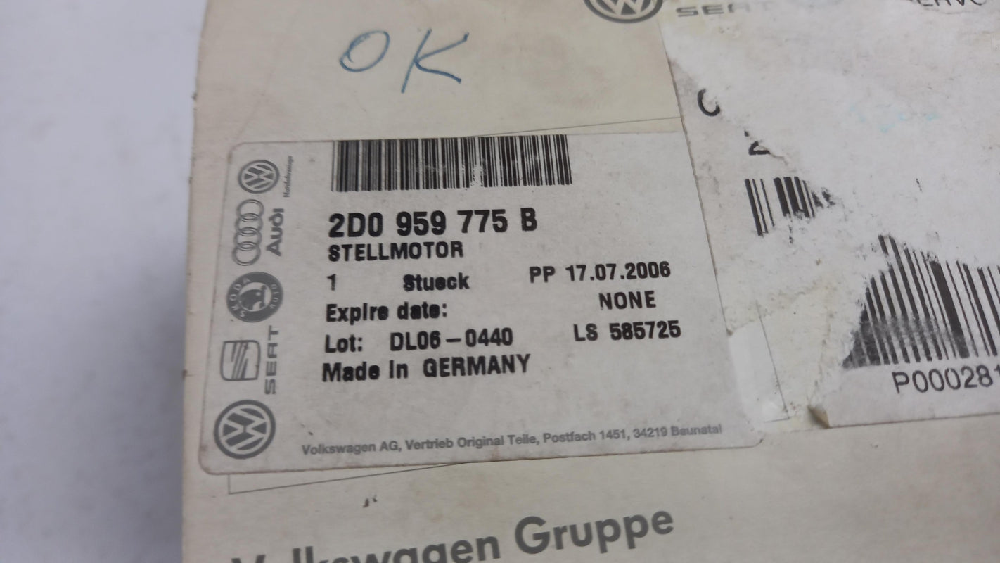 Original VW LT 2D 1997-2007 Stellmotor für Zentralverriegelung 2D0959775B