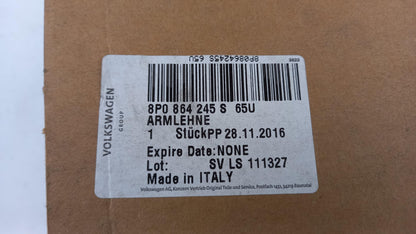 Original AUDI A3 8P Mittelarmlehne obenteil hellgrau 8P0864245S65U