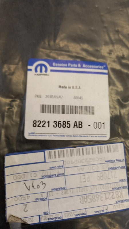 Original OE FIAT Fußmattensatz K82213685AB