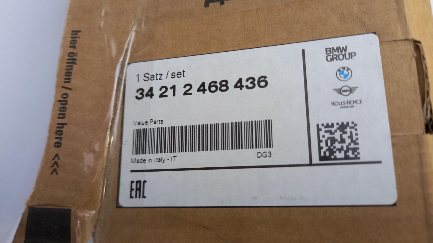 Original BMW 3er F30 F31 F34 Bremsbeläge mit Warnkontakt hinten 34212468436