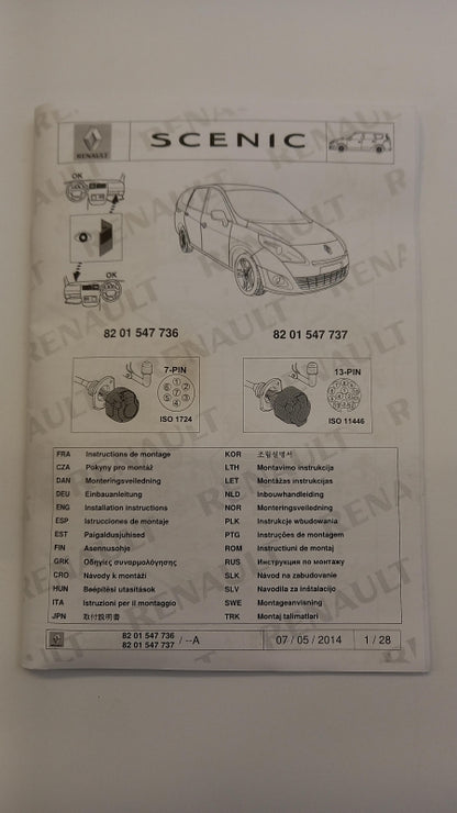 Original RENAULT Scenic III E-Satz Kabelsatz Anhängerkupplung 7 polig 8201547736