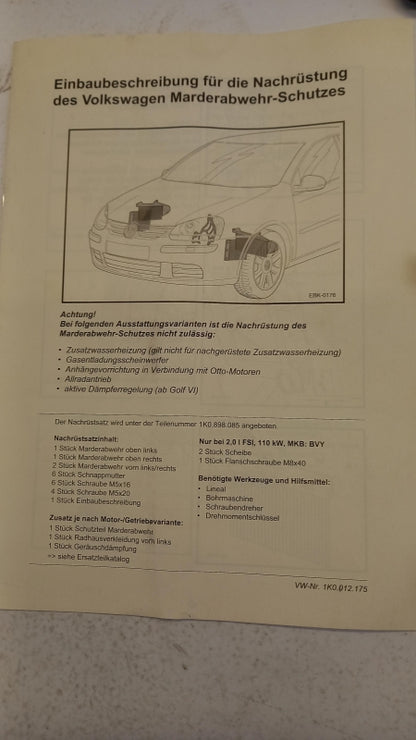 Original OE Volkswagen Nachrüstsatz 1K0898085