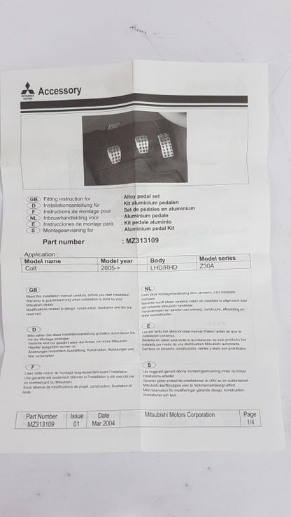 Original OE MITSUBISHI Pedalauflagen MZ313109