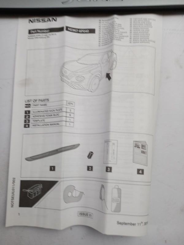 Original NISSAN Juke (F16) 2019- Einstiegsleisten Satz Beleuchtet KE9676P040