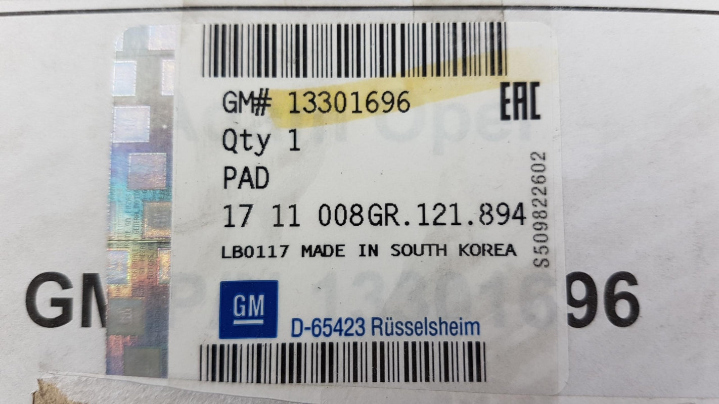 Original OPEL Astra-J '10-'19 Zafira-C '12-'19 Pedalbelagsatz 3 Stuck 13301696