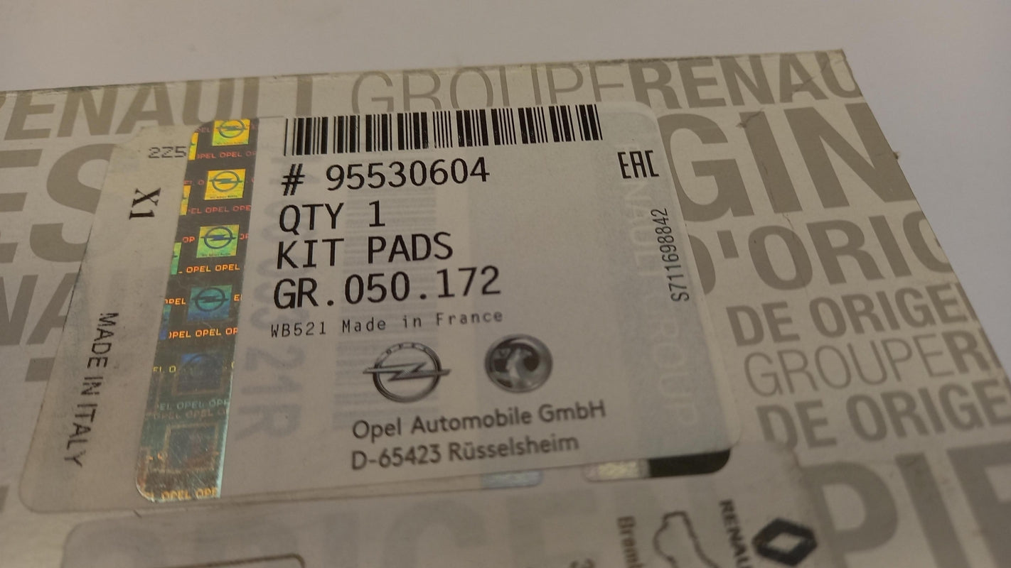 Original OPEL Movano B Bremsbeläge hinten 95530604