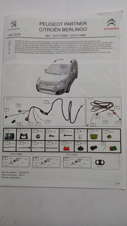 Original CITROEN Berlingo B9 E-Satz Kabelsatz Anhängerkupplung 13 plg 1613715880