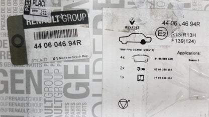 Original RENAULT Megane III Fluence Bremsbeläge Bremsklötze hinten 440604694R