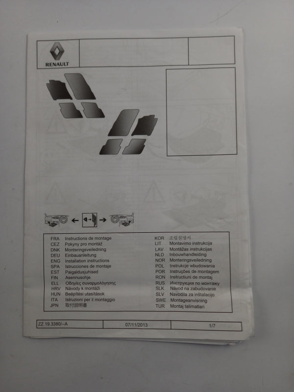 Original RENAULT Espace V Fußmattensatz Textil 3-tlg „Initiale Paris“ 749027776R