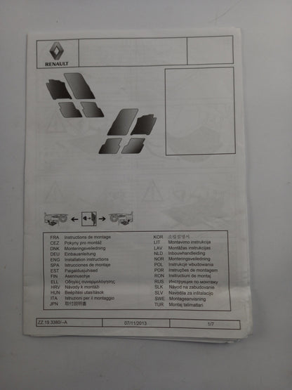 Original RENAULT Espace V Fußmattensatz Textil 3-tlg „Initiale Paris“ 749027776R