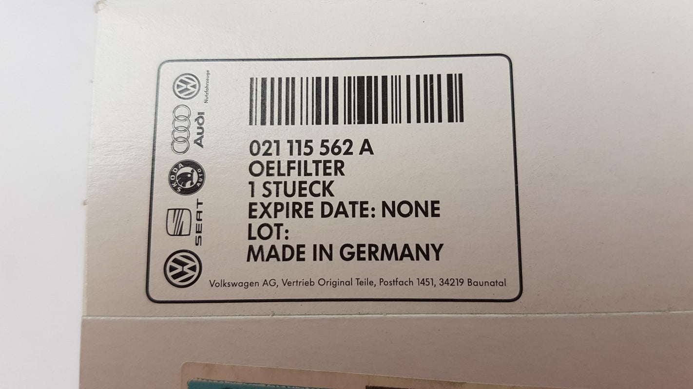 Original VW Golf Passat AUDI A8 SKODA Octavia Ölfilter Motorölfilter 021115562A