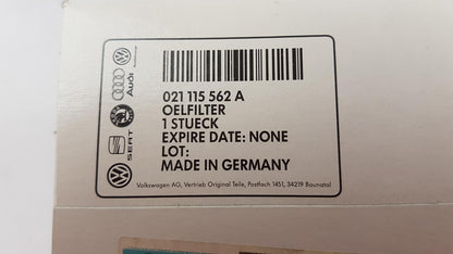 Original VW Golf Passat AUDI A8 SKODA Octavia Ölfilter Motorölfilter 021115562A
