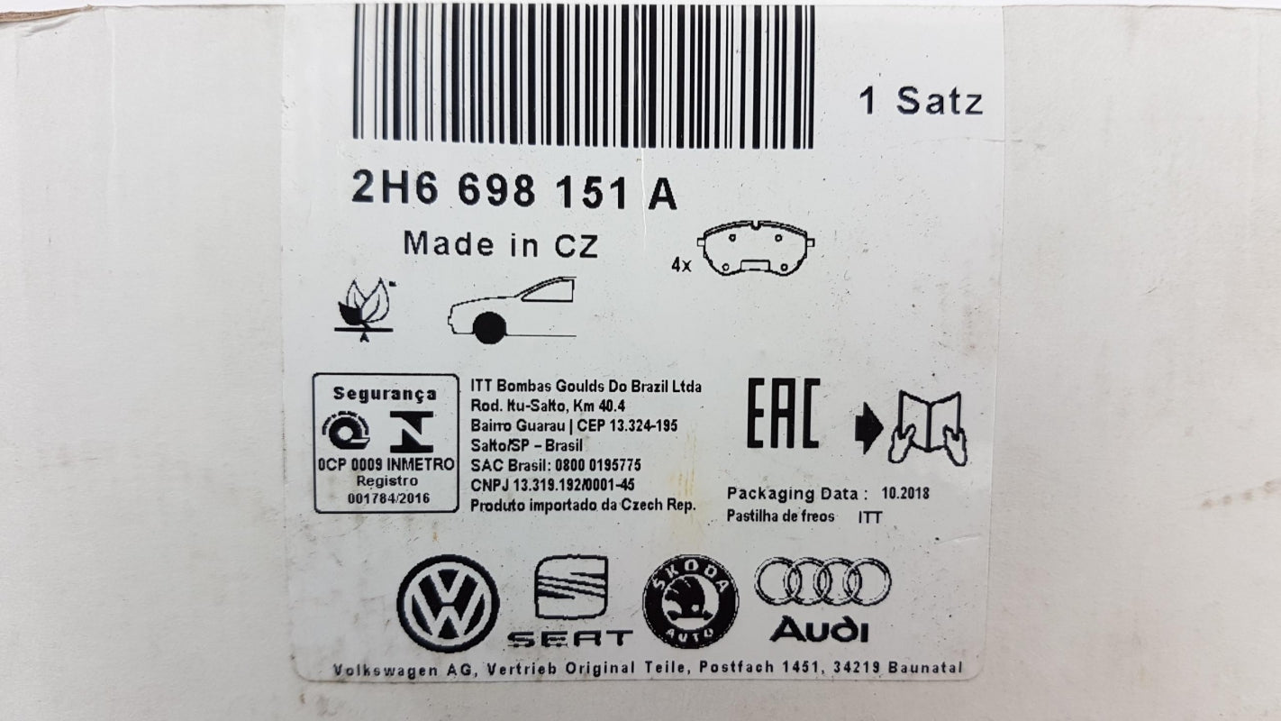 Original VW Amarok 2017- Bremsbeläge Satz Vorne 2H6698151A