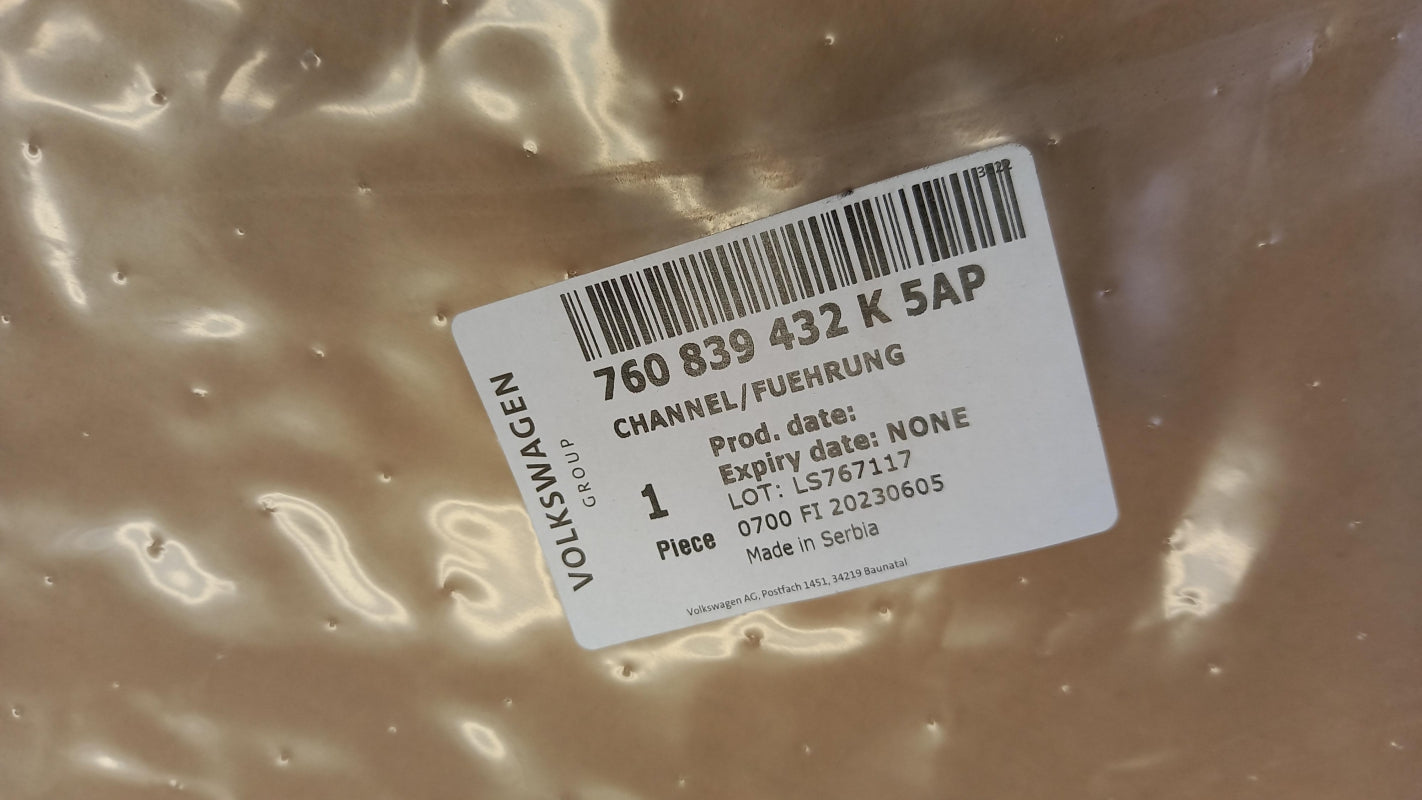 Original OE Volkswagen Türscheiben Dichtung 760839432K5AP