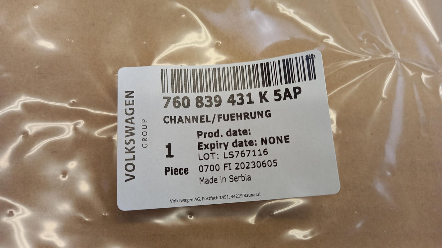 Original OE Volkswagen Türscheiben Dichtung 760839431K5AP