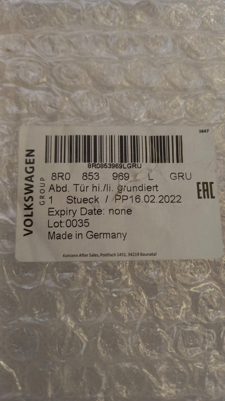 Original OE Volkswagen Tür Zierleiste 8R0853969LGRU