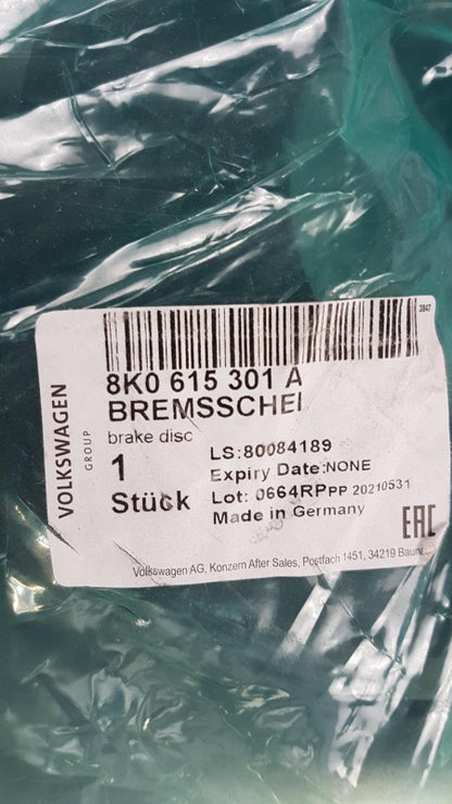 Original AUDI A4 B8 A5 I Q5 I Bremsscheibe (1 stück) belüftet vorne 8K0615301A