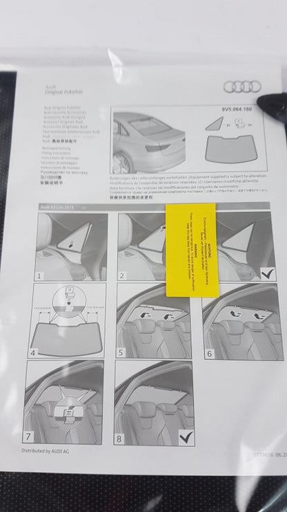 Original AUDI A3 Sonnenschutz für Heck- und Seitenscheibe 3-teilig 8V5064160