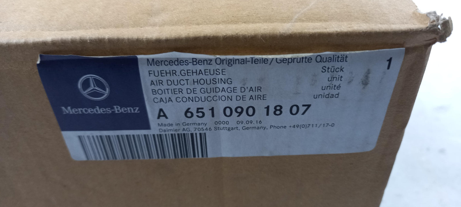 Original OE MERCEDES-BENZ Luftführung A6510901807