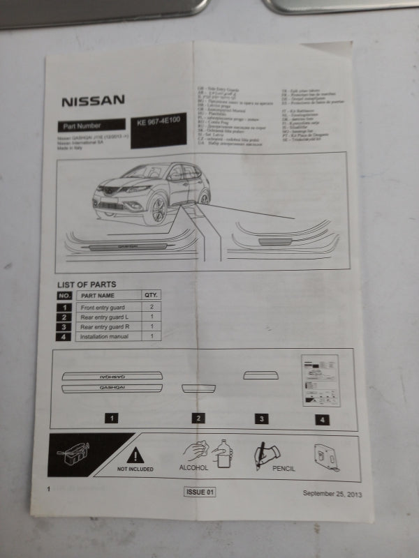 Original NISSAN Qashqai J11 Einstiegsleistensatz 4-st nicht beleucht. KE9674E100