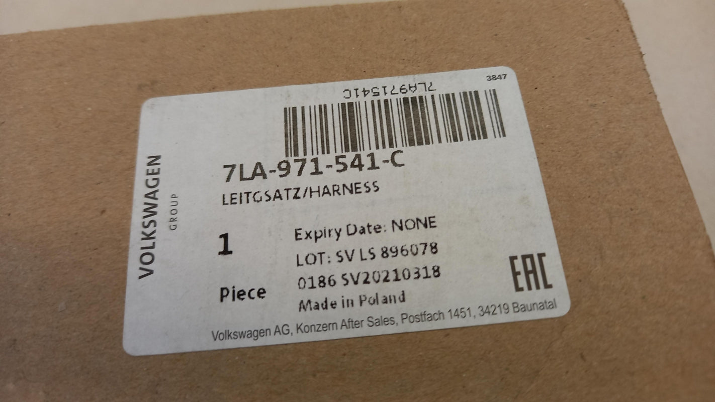 Original VW Transporter T6 SH Leitungssatz für Stossfänger hinten 7LA971541C