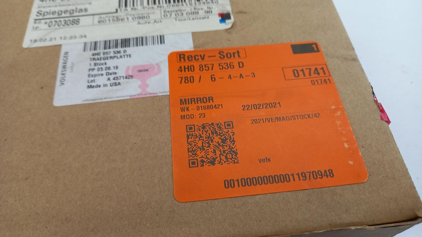 Original AUDI A8 S8 Quattro '10-'17 Außenspiegelglas rechts 4H0857536D
