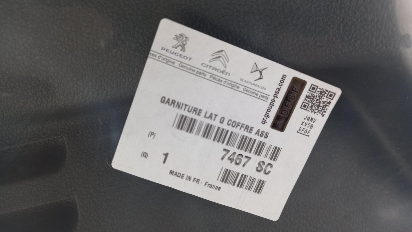 Original PEUGEOT 3008 Kofferraum Verkleidung links 7467SC
