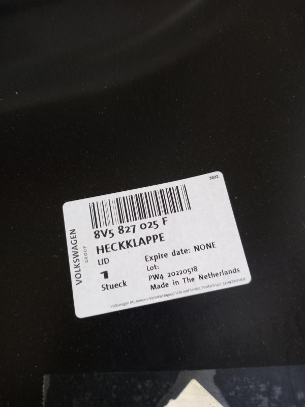 Original AUDI A3 S3 RS3 Sportback Heckklappe 8V5827025F
