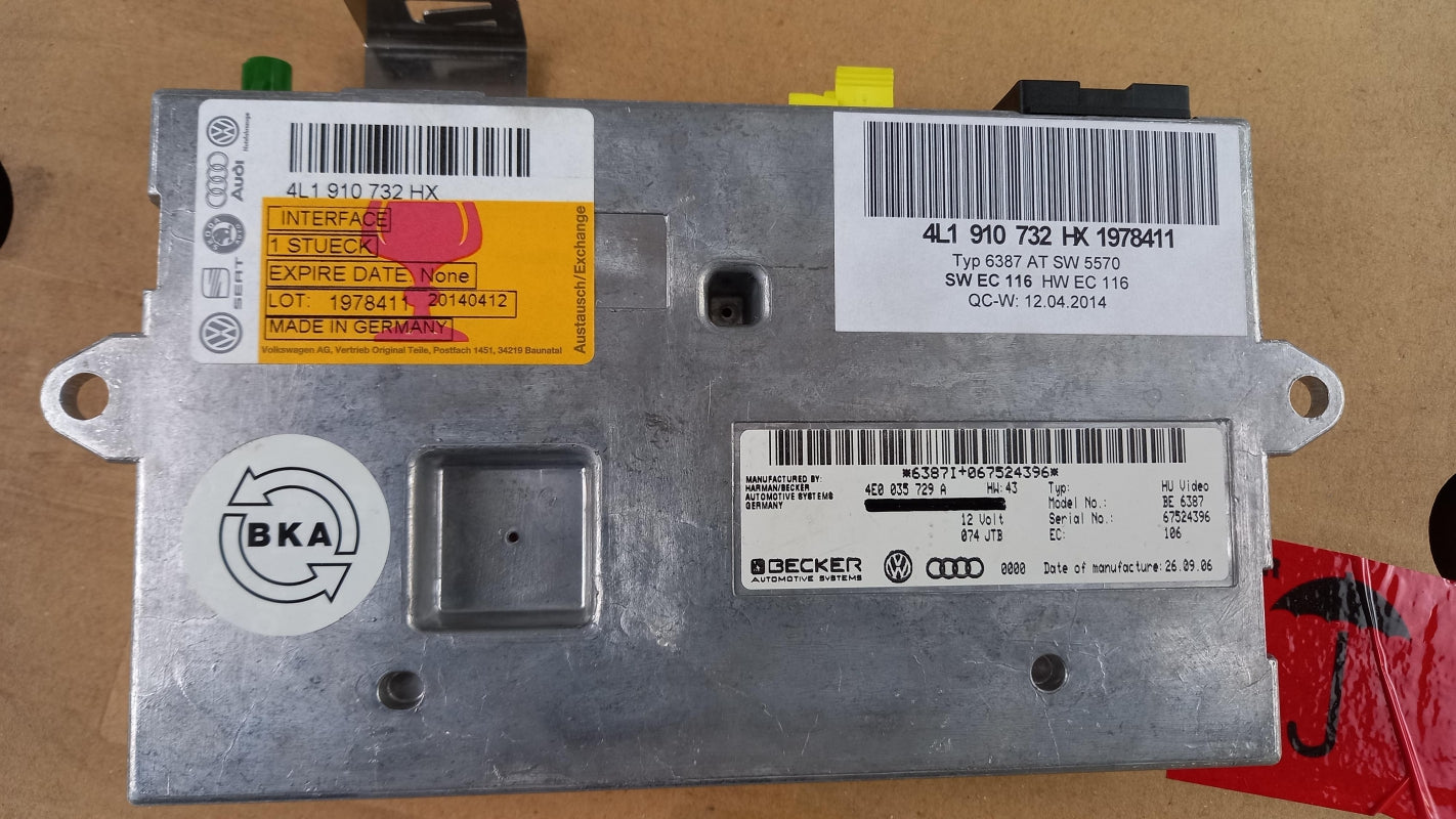 Original AUDI Q7 4L 2007-2009 MMI-Steuergerät ECU vorne rechts 4L1910732HX