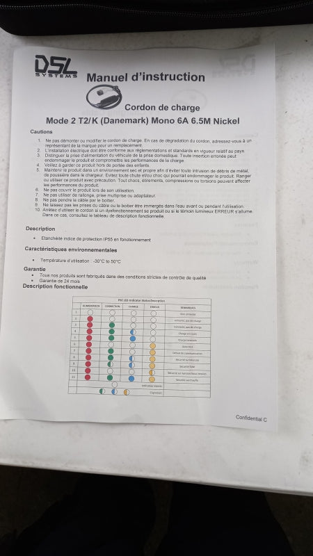Original RENAULT Mode 2 T2/K Mono 6A 6.5M Batterieladegerät 7711943872