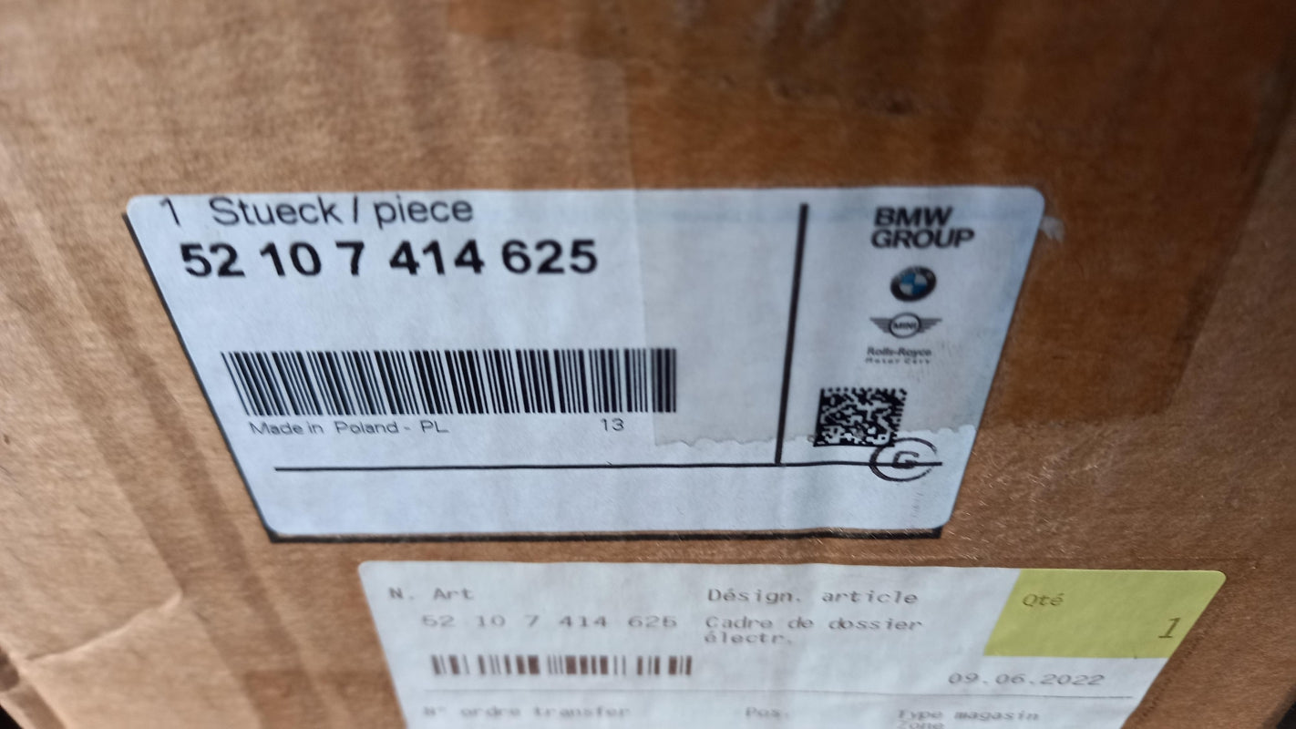 Original BMW G20 G21 G01 F97 G02 F98 Rücklehnenrahmen elektr. 52107414625