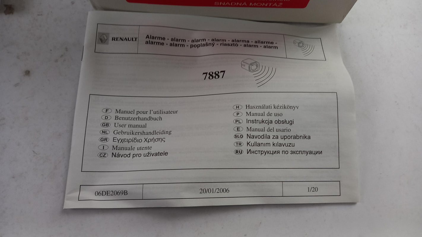 Original RENAULT Clio III Alarmanlage 7711423718