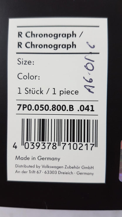 Original VOLKSWAGEN "R" Chronograph Armbanduhr Schwarz 7P0050800B041