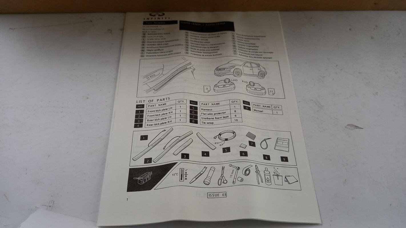 Original NISSAN INFINITI QX50 2016-2018 Einstiegsleisten Satz vorne G69501BN0B
