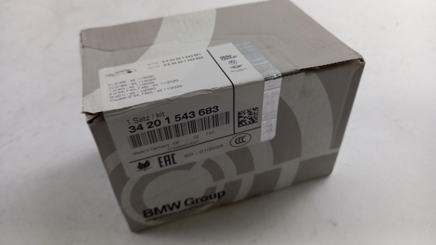Original BMW X2 F39 16d 18d 20d 25d 18i 20i Bremsbeläge Satz Hinten 34201543683