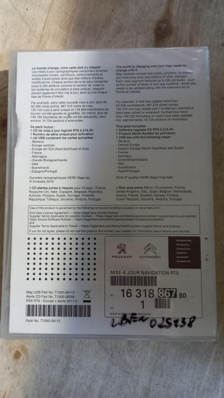 Original PEUGEOT CITROEN Navigations SD-Karte RT6 Europe 2017-2 1631886780
