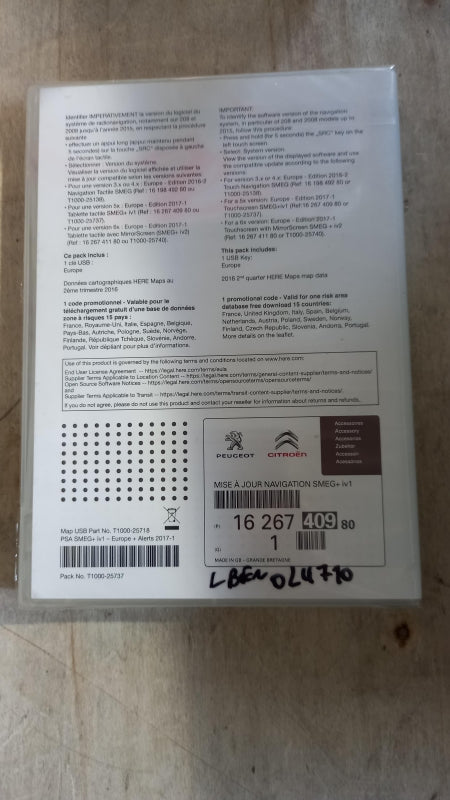 Original PEUGEOT CITROEN Navigations SD-Karte SMEG+ iv1 Europe 2017-1 1626740980