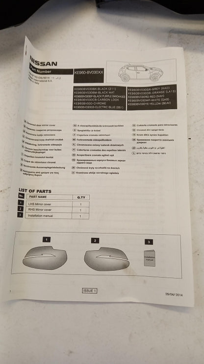 Original OE NISSAN Außenspiegel Abdeckung KE960BV030BK