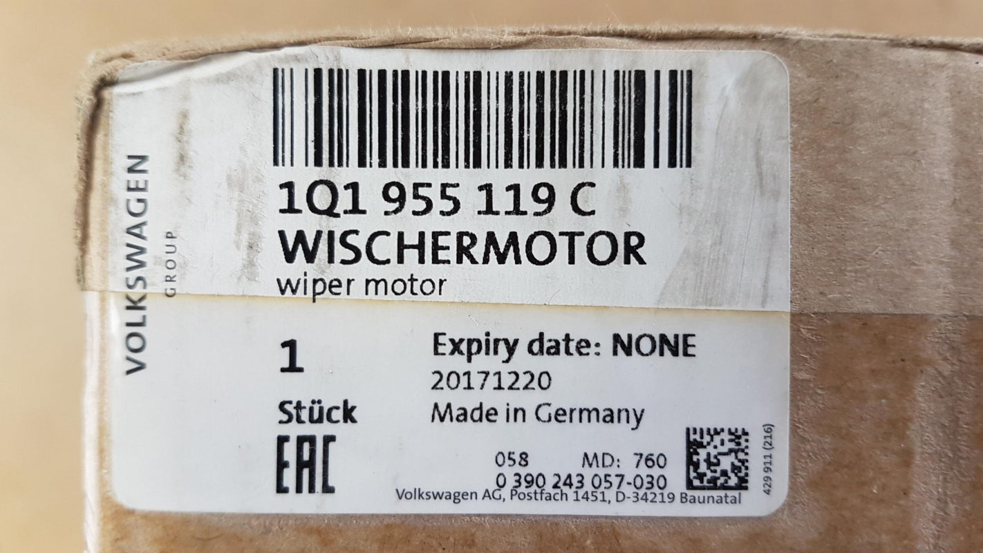 Original VOLKSWAGEN GOLF 5G MK7 EOS '06-'16 Wischermotor Vorne 1Q1955119C
