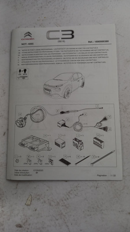 Original CITROEN C3 (B618) 20-24 Anhängerkupplung Elektrosatz 13-pol 1680088380