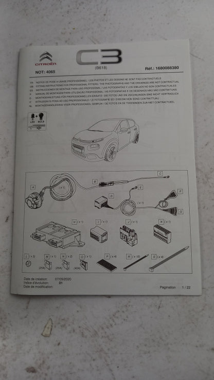 Original CITROEN C3 (B618) 20-24 Anhängerkupplung Elektrosatz 13-pol 1680088380